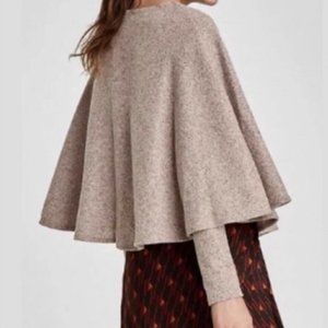 Zara Heathered Taupe Cape Shrug